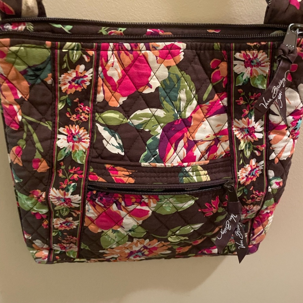 Retired Vera Bradley Hipster English Rose Floral Pattern  Crossbody Bag Purse